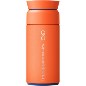 Ocean Bottle 350 ml brew flask – Sun Orange with logo