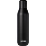 CamelBak® Horizon 750 ml vacuum insulated water/wine bottle – Solid black front view