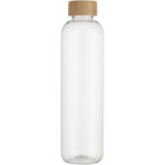 Ziggs 1000 ml recycled plastic water bottle – Transparent clear front view