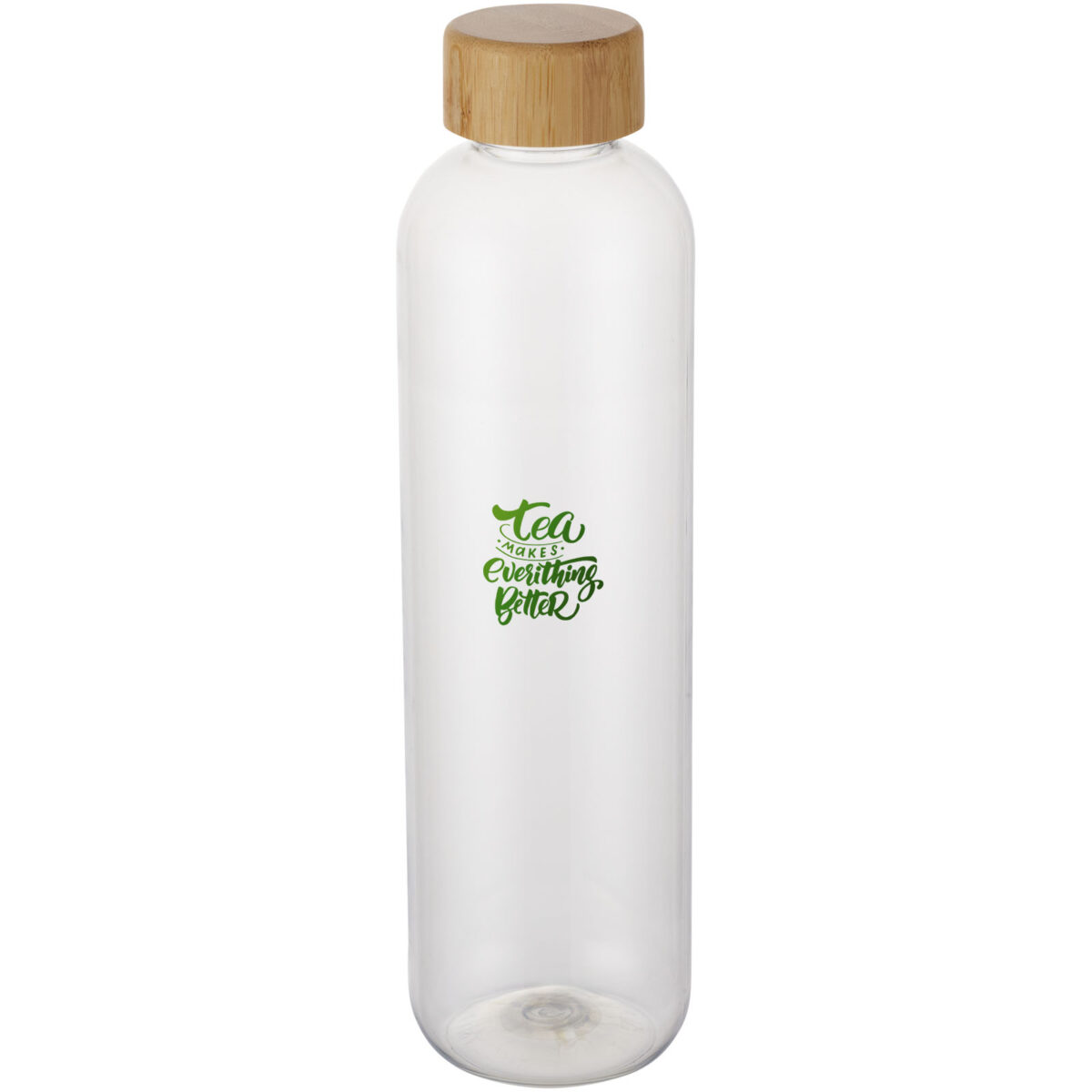 Ziggs 1000 ml recycled plastic water bottle – Transparent clear with logo