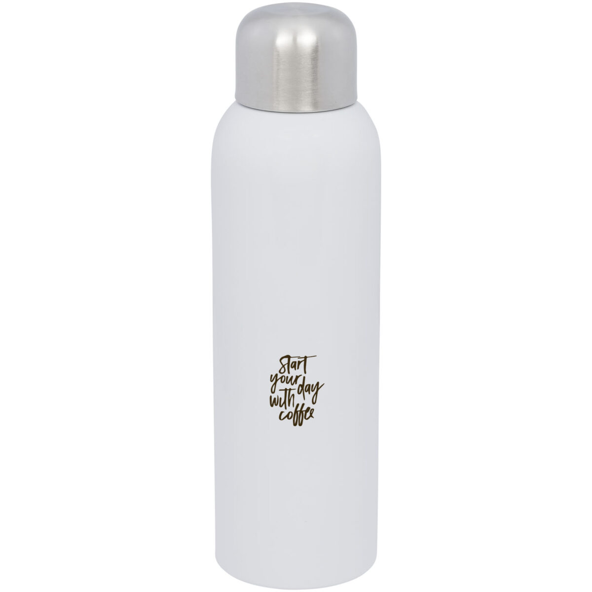 Guzzle 820 ml RCS certified stainless steel water bottle – White with logo