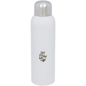 Guzzle 820 ml RCS certified stainless steel water bottle – White with logo