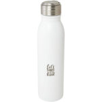 Harper 720 ml RCS certified stainless steel water bottle with metal loop – White with logo