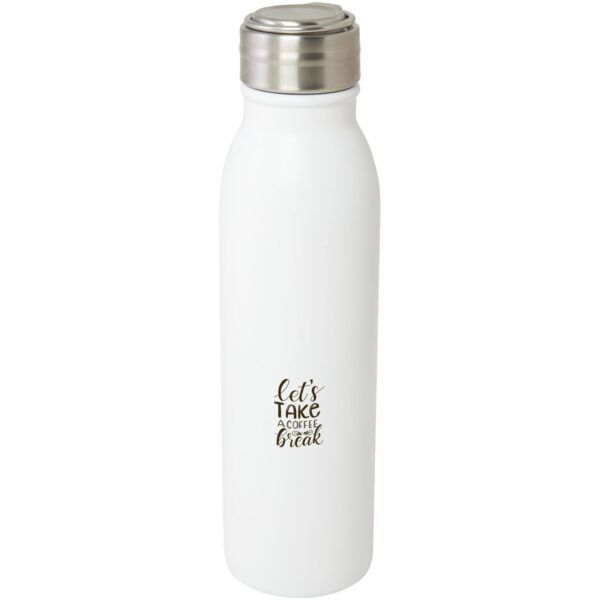 Harper 720 ml RCS certified stainless steel water bottle with metal loop – White with logo