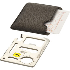 Saki 15-function pocket tool card – Silver with logo