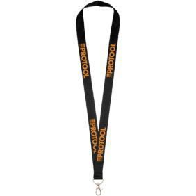 Impey lanyard with convenient hook – Solid black with logo