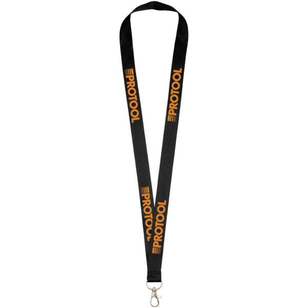 Impey lanyard with convenient hook – Solid black with logo