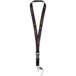 Sagan phone holder lanyard with detachable buckle – Solid black with logo