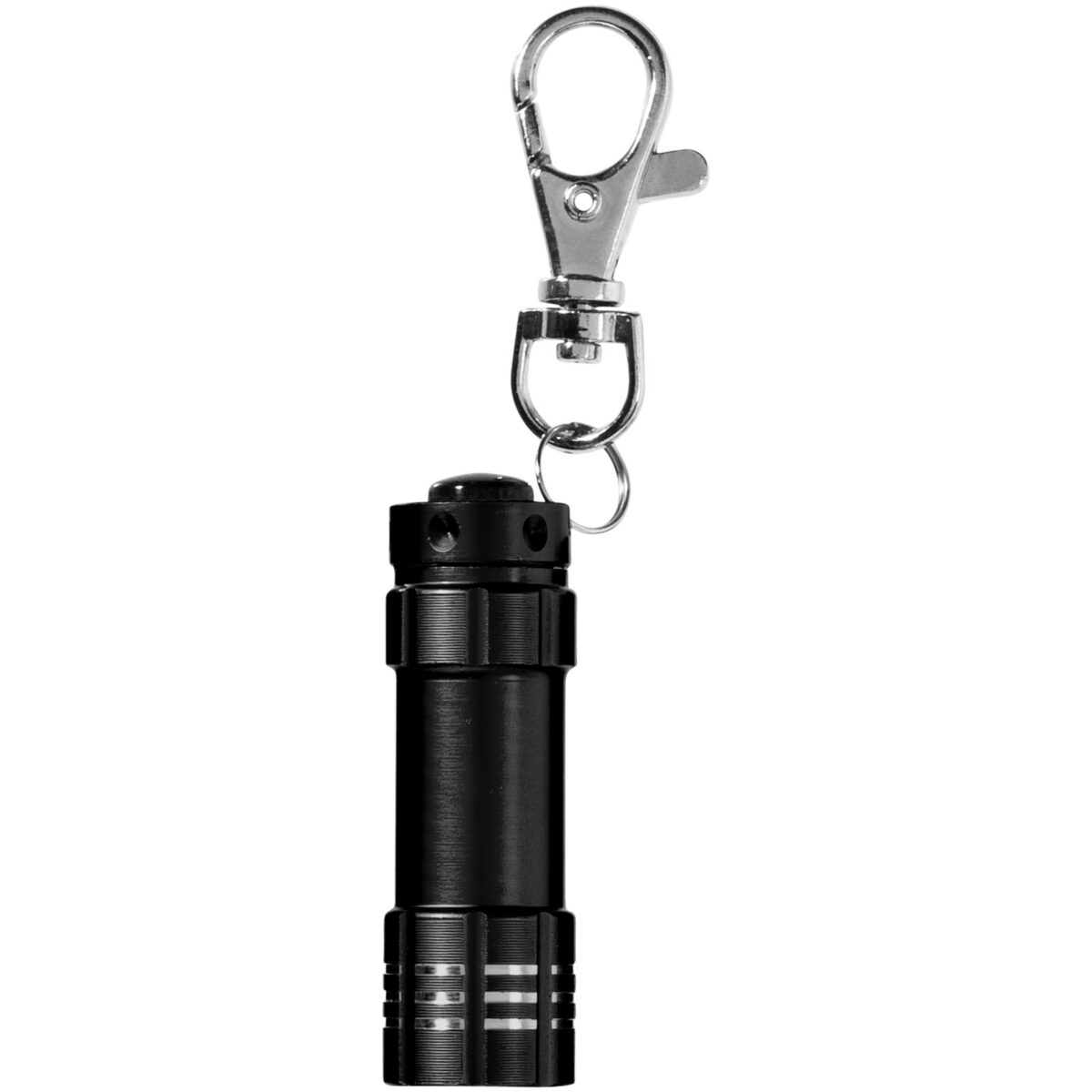 Astro LED keychain light – Solid black front view