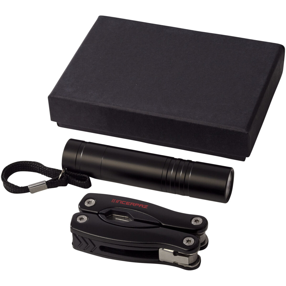 Scout multi-function knife and LED flashlight set – Solid black extra view