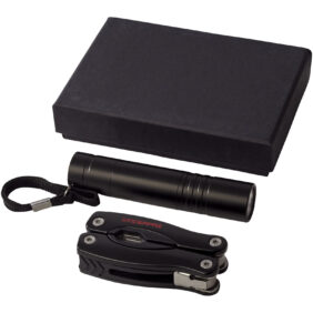 Scout multi-function knife and LED flashlight set – Solid black extra view