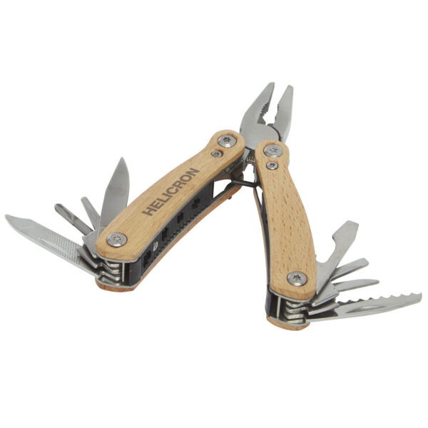 Anderson 12-function medium wooden multi-tool – Natural with logo