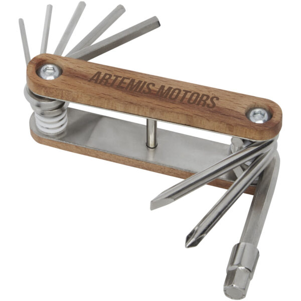 Fixie 8-function wooden bicycle multi-tool – Wood with logo