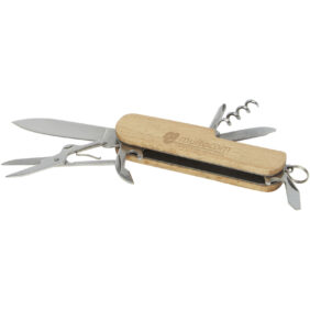 Richard 7-function wooden pocket knife – Natural with logo