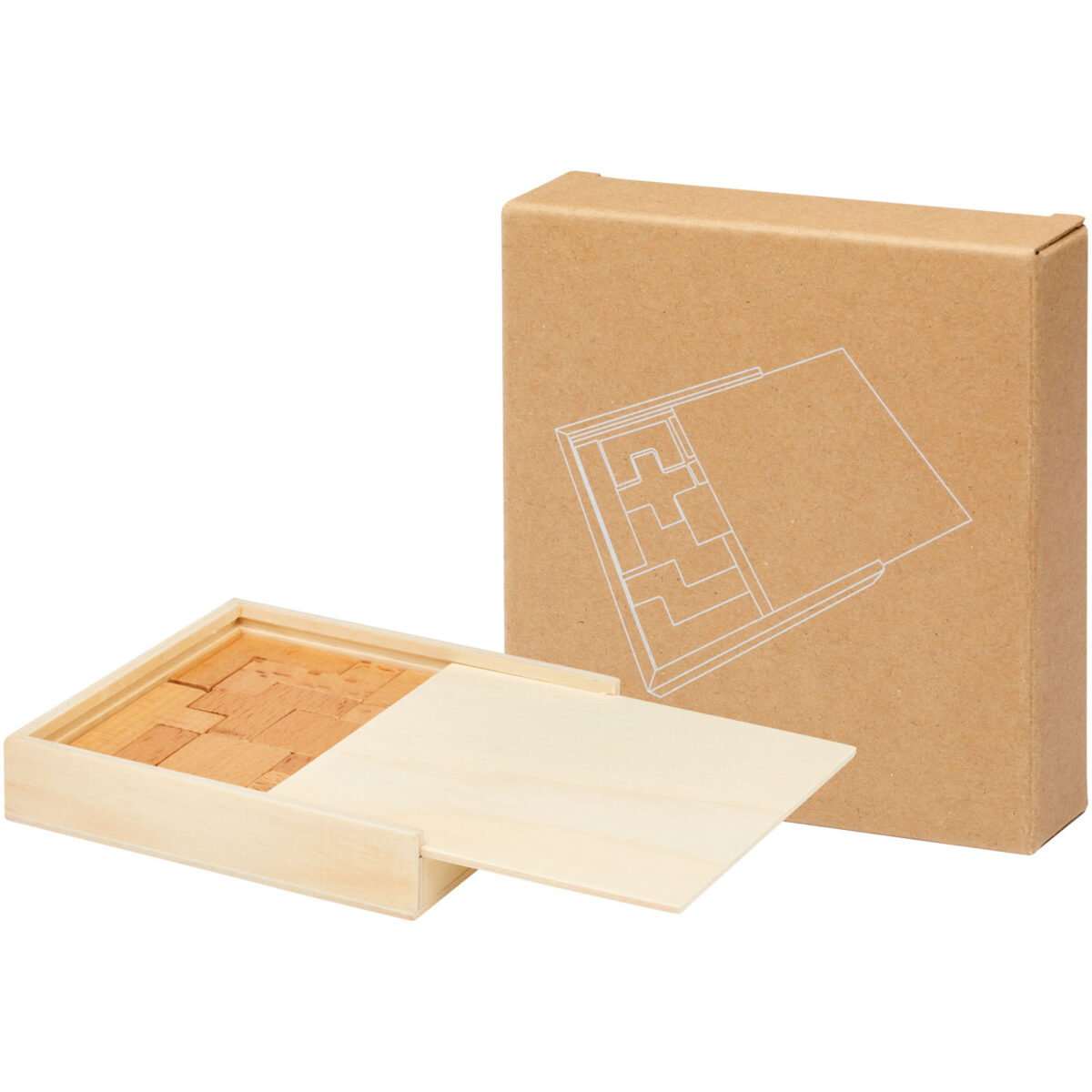 Bark wooden puzzle – Natural extra view