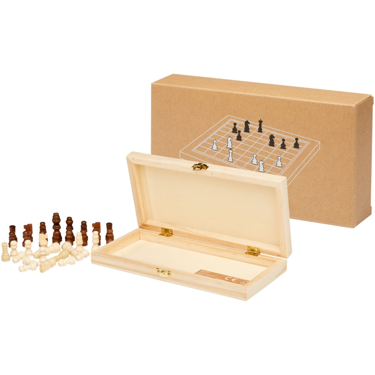 King wooden chess set – Natural extra view