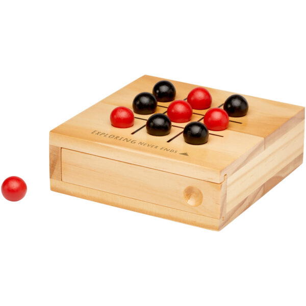 Strobus wooden tic-tac-toe game – Natural with logo