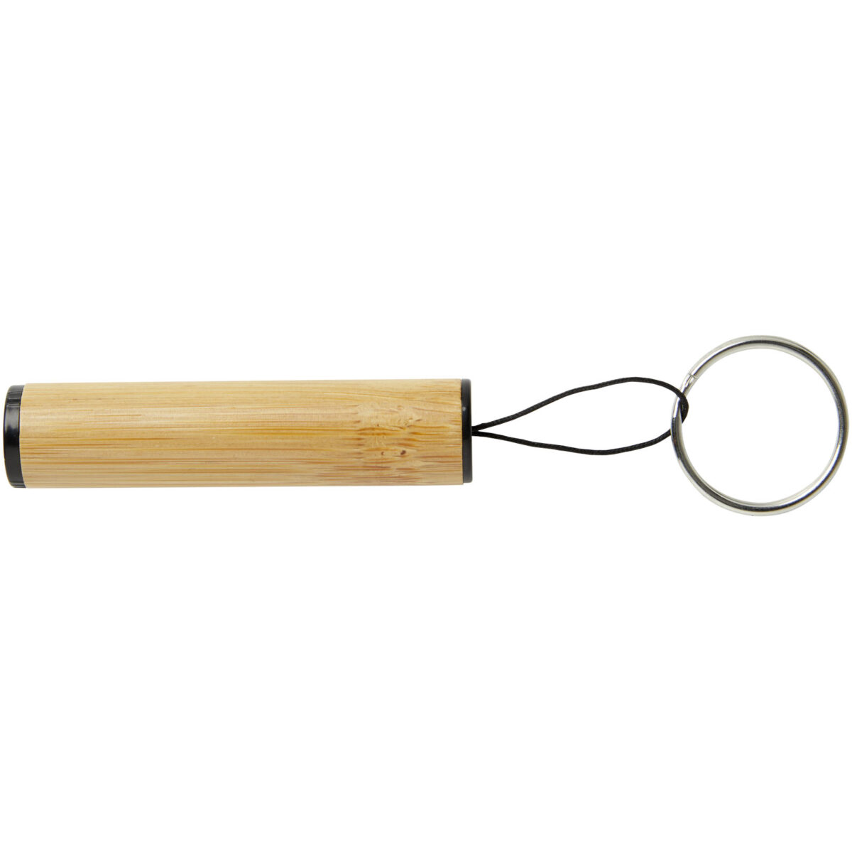 Cane bamboo key ring with light – Natural front view