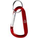 Timor RCS recycled aluminium carabiner keychain – Red back view