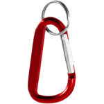 Timor RCS recycled aluminium carabiner keychain – Red front view