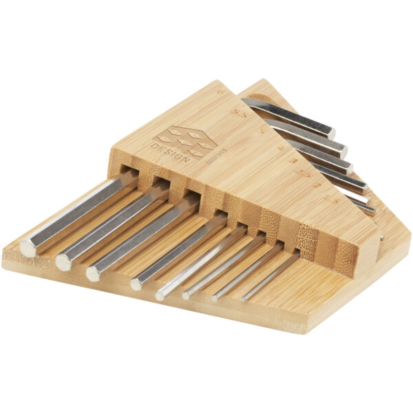 Allen bamboo hex key tool set – Natural with logo