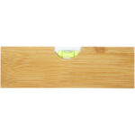 Flush bamboo spirit level with bottle opener – Natural front view