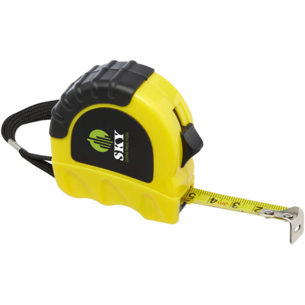 Rule 3-metre RCS recycled plastic measuring tape – Yellow with logo