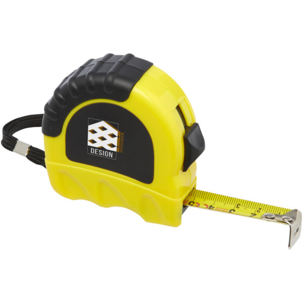 Rule 5-metre RCS recycled plastic measuring tape – Yellow with logo