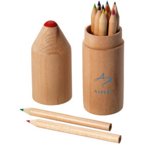 Bossy 12-piece coloured pencil set – Natural with logo