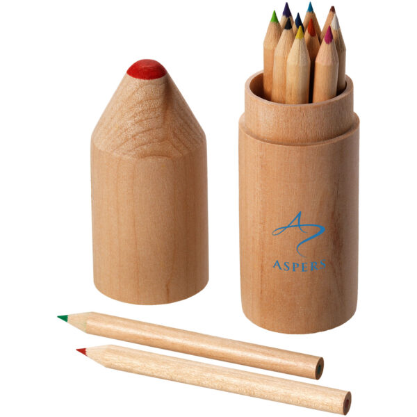 Bossy 12-piece coloured pencil set – Natural with logo