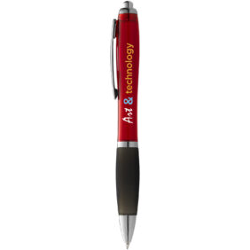 Nash ballpoint pen coloured barrel and black grip (black ink) – Red with logo