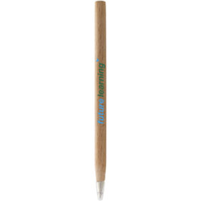 Arica wooden ballpoint pen (black ink) – Natural with logo