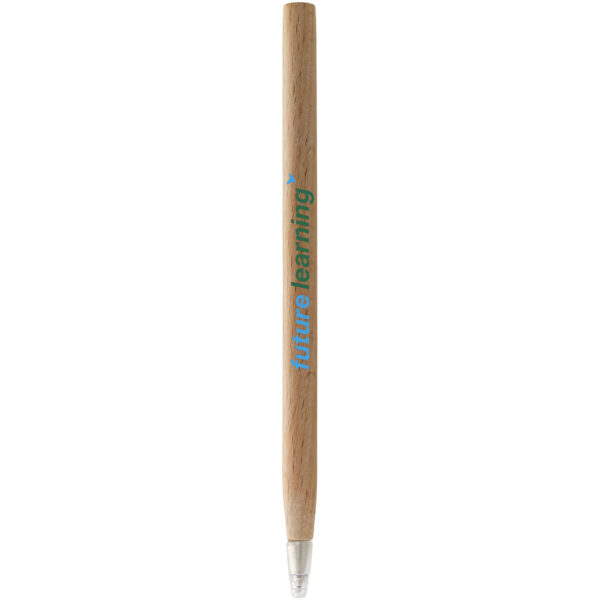 Arica wooden ballpoint pen (black ink) – Natural with logo