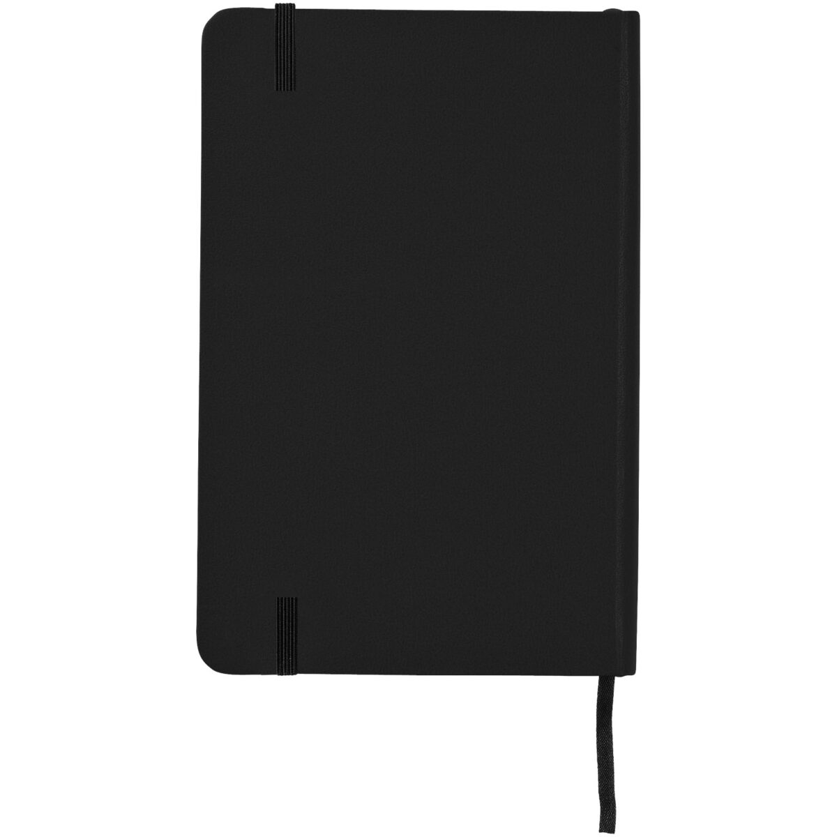 Classic A5 hard cover notebook – Solid black back view