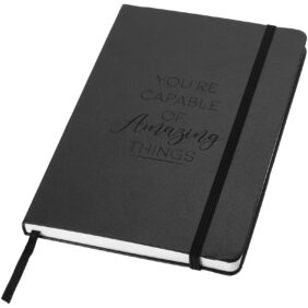 Classic A5 hard cover notebook – Solid black with logo