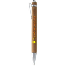 Celuk bamboo ballpoint pen (black ink) – Natural with logo