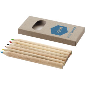 Ayola 6-piece coloured pencil set – Natural with logo