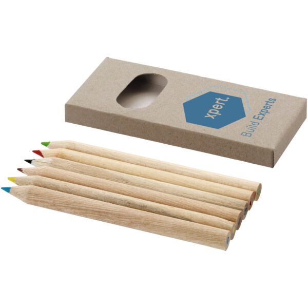 Ayola 6-piece coloured pencil set – Natural with logo