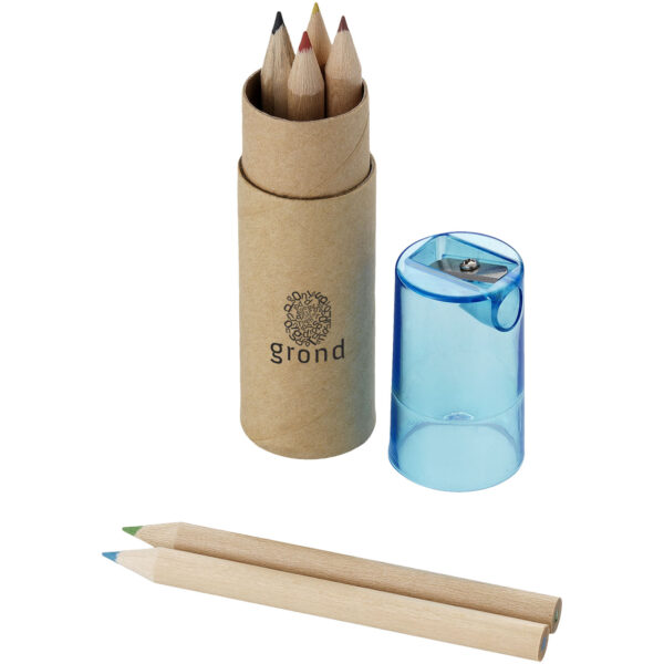 Kram 6-piece coloured pencil set – Blue with logo