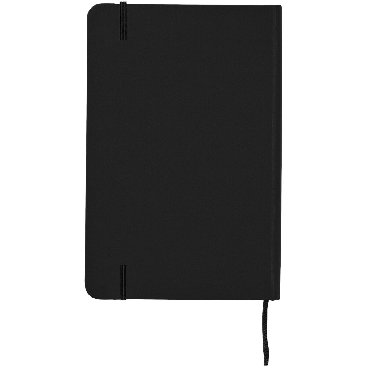 Executive A4 hard cover notebook – Solid black back view