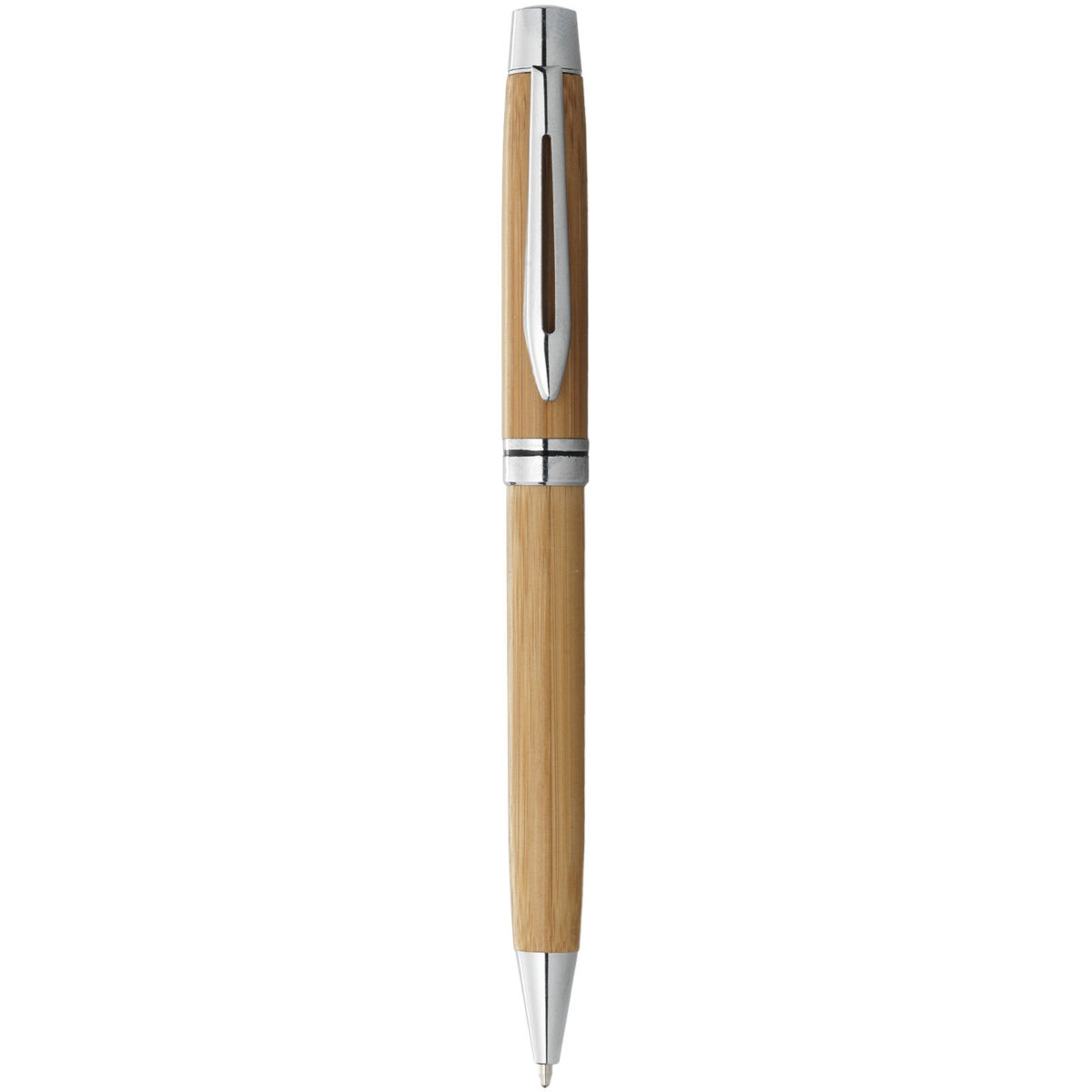 Jakarta bamboo ballpoint pen (black ink) – Natural front view