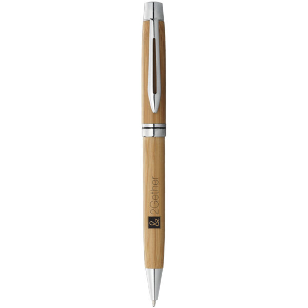 Jakarta bamboo ballpoint pen (black ink) – Natural with logo