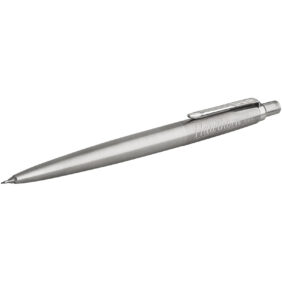 Parker Jotter mechanical pencil with built-in eraser (black ink) – Steel with logo