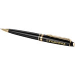 Waterman Expert ballpoint pen (blue ink) – Solid black with logo