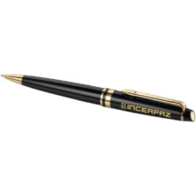 Waterman Expert ballpoint pen (blue ink) – Solid black with logo