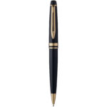 Waterman Expert ballpoint pen (blue ink) – Solid black front view