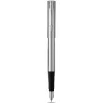 Waterman Graduate fountain pen (blue ink) – Chrome front view