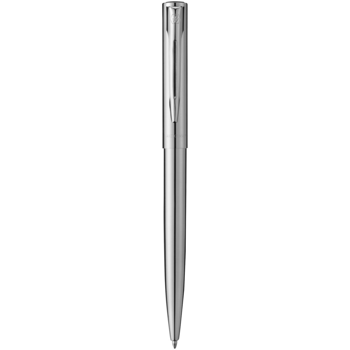 Waterman Graduate ballpoint pen (blue ink) – Chrome front view