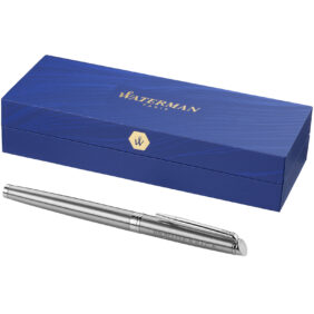 Waterman Hémisphère rollerball pen (black ink) – Silver with logo