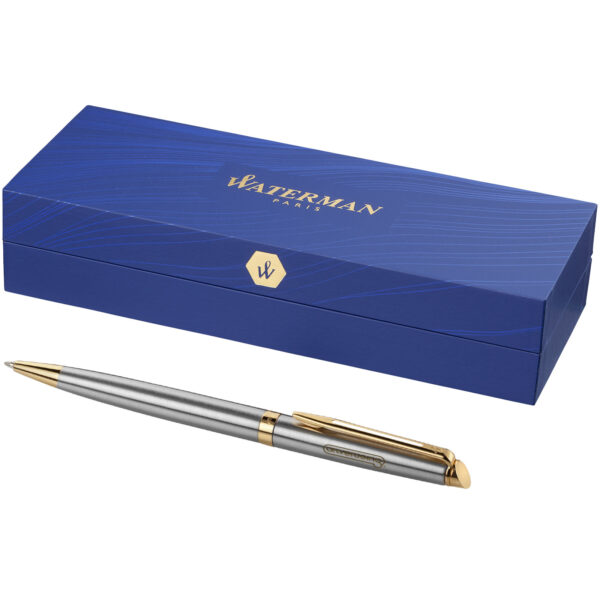 Waterman Hémisphère ballpoint pen (blue ink) – Silver with logo